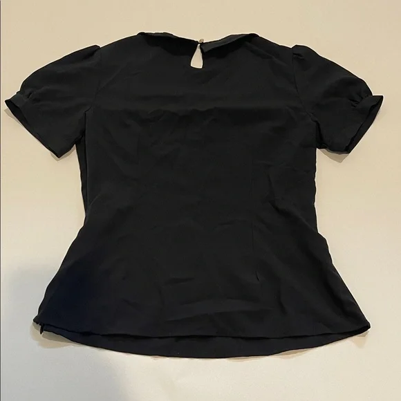 Mikarose Black Double-Layer Peter Pan Collar Short-Sleeve Blouse - Picture 8 of 10